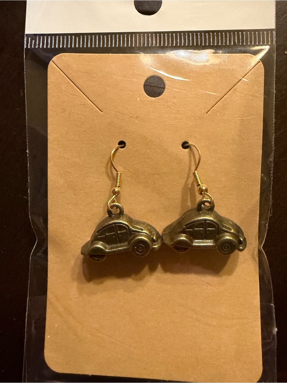 Bronze VW Volkswagen Beetle Earrings NWT